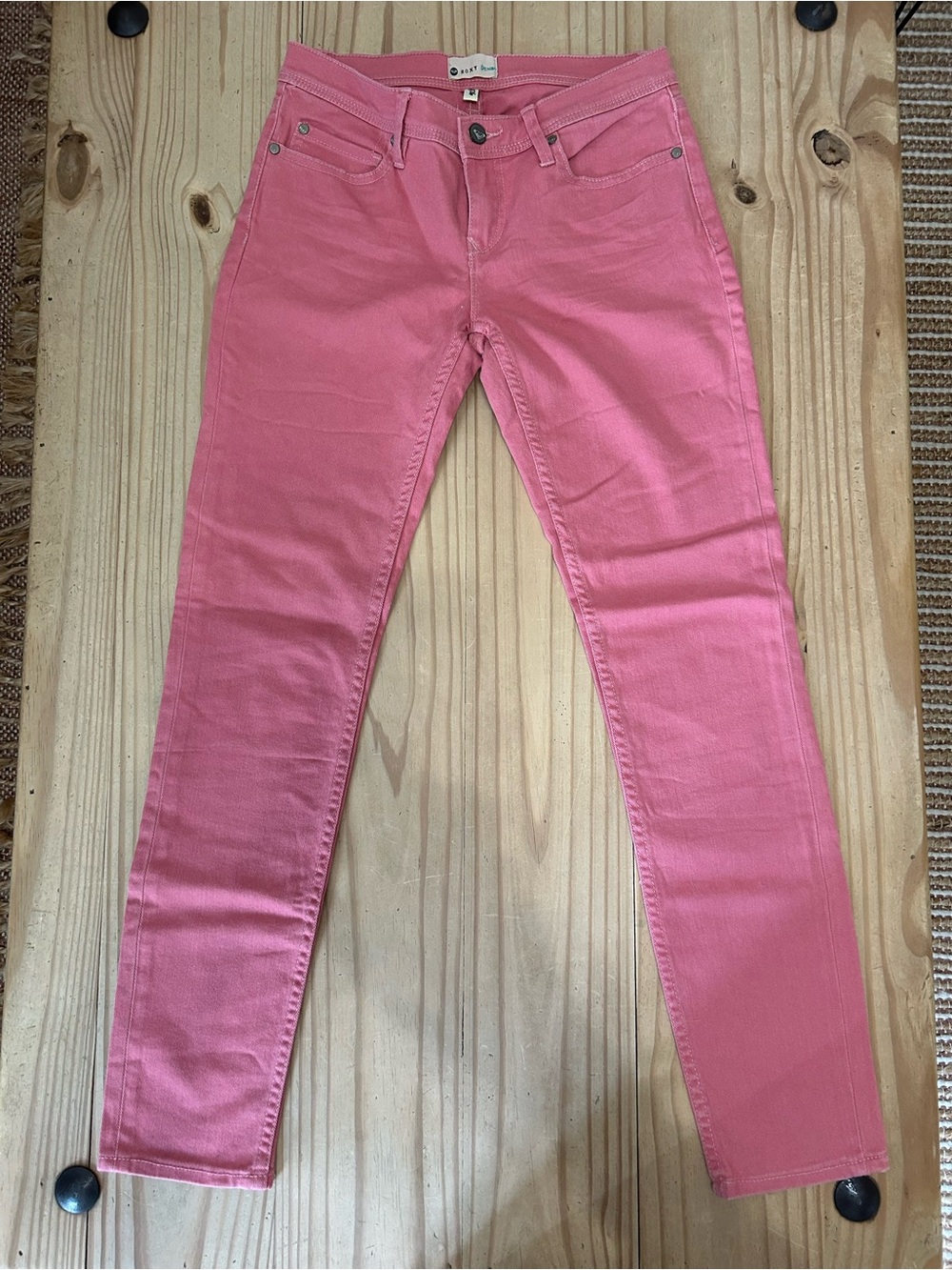 Roxy Women’s Skinny Denim Jeans in Coral Pink LIKE NEW